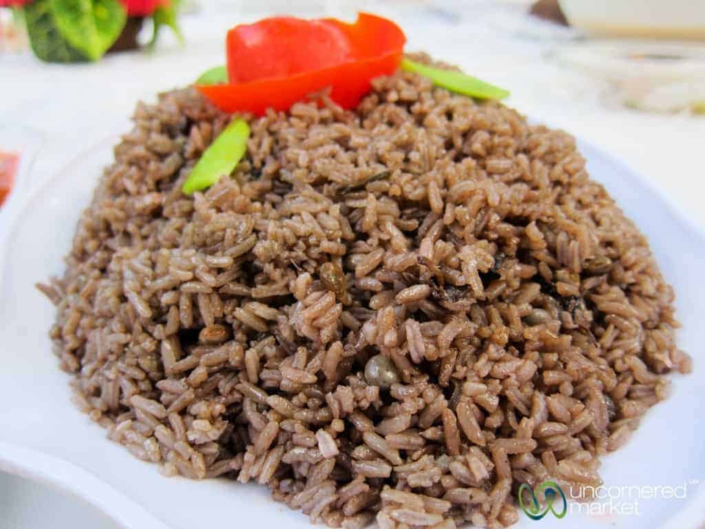 Haitian Food, Rice with Black Mushrooms