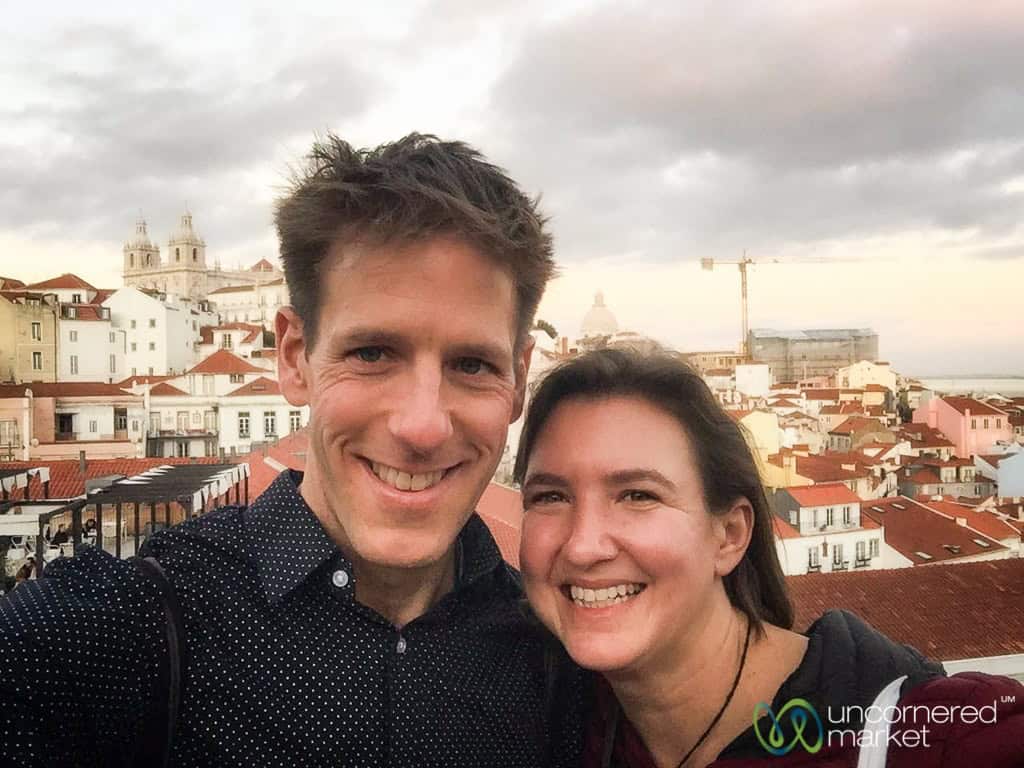 Lisbon things to do, selfie at overlook