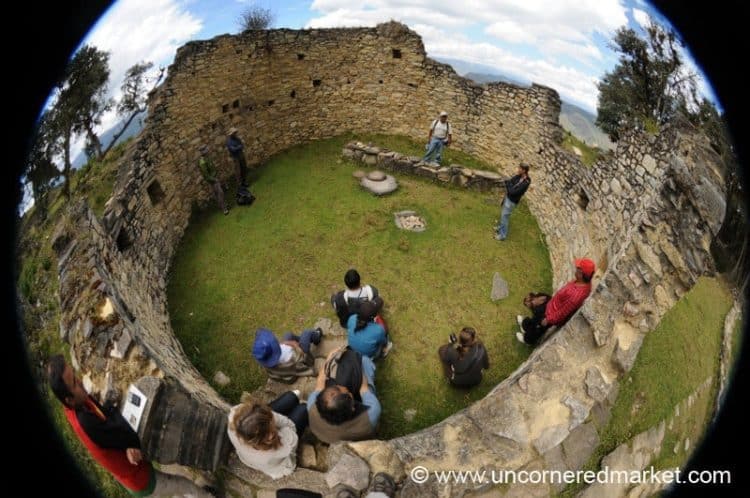 Fish-Eye View of a House at Kuelap - Near Chachapoyas, Peru