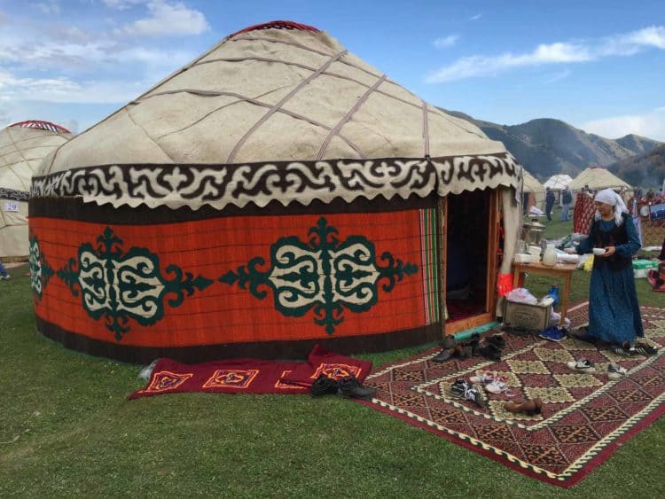 Colorful Yurts at Kyrchyn Jailoo Cultural Festival - World Nomad Games, Kyrgyzstan